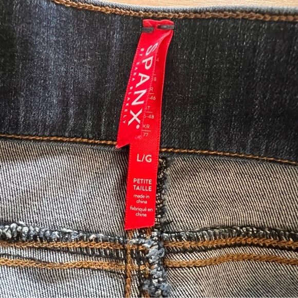 SPANX Distressed Denim Skinny Jean Leggings Size Large‎ - Picture 2 of 7